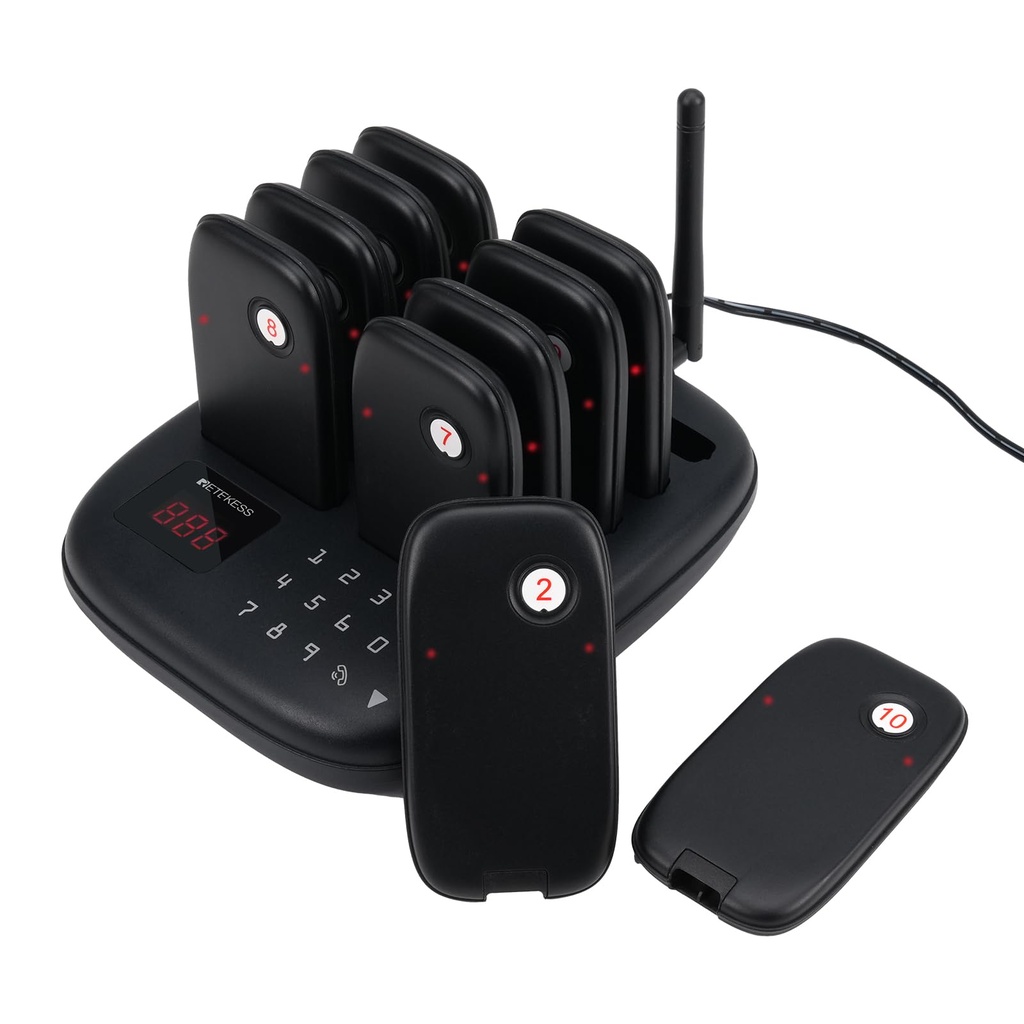Retekess TD175S Restaurant Pager System, 800M Pagers and Beepers, Simple to Operate, 7 Call
