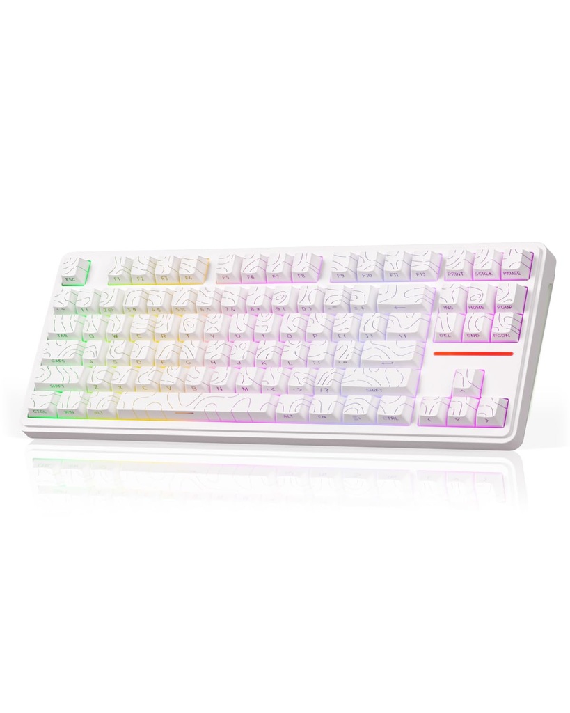 VidaTeco K87 Wireless Mechanical Gaming Keyboard, 80% Layout with Knob with Gasekt-Mount