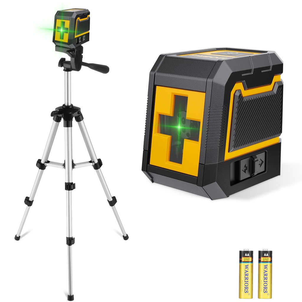 ASOBRIS Laser-Level-with-Tripod, Green Cross Line Laser with Tripod Self-Leveling, Lazer Le