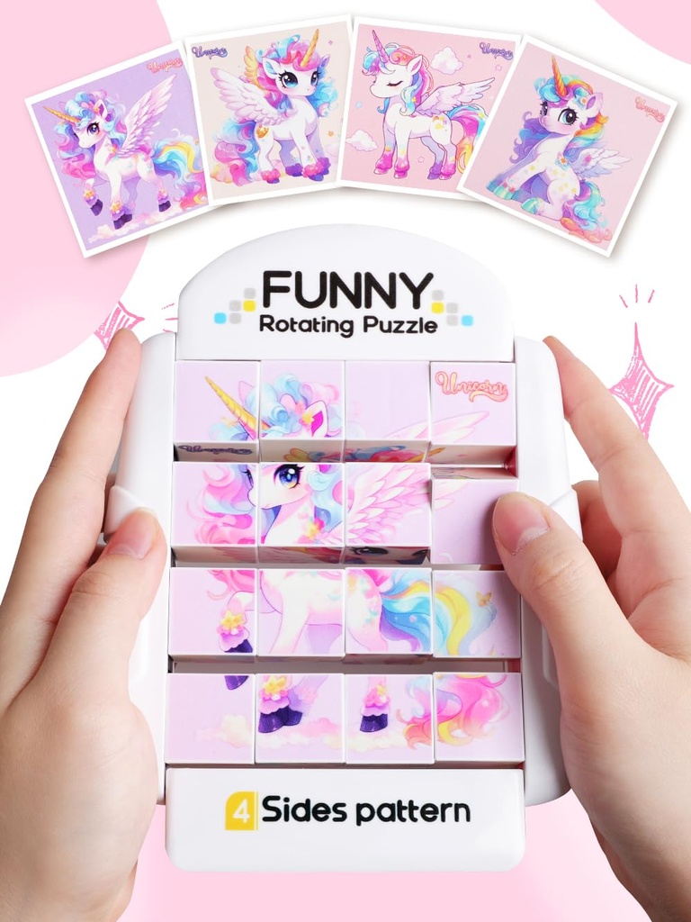 Fullware 3d Rotating Puzzles for 2 3 4 5 6 Year Olds-4 Jigsaw Puzzles in 1-Travel Toys for