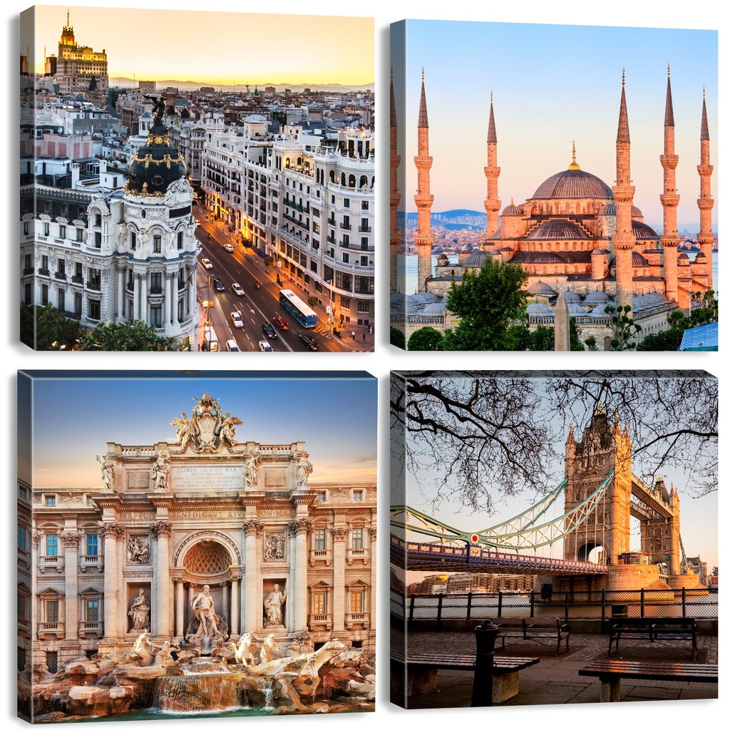 Modern City Canvas Wall Art London City Landscape Wall Pictures for Living Room Tower Bridge