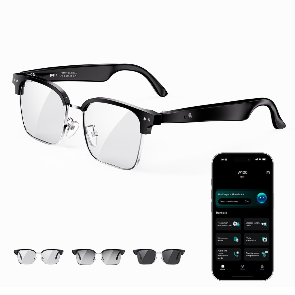 ONKELYIM AI Smart Glasses for Men and Women with Chat GPT, Bluetooth Translation Glasses