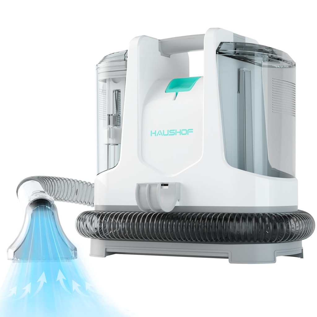 HAUSHOF StainZapper Spot Cleaner, 400 W Portable Carpet and Upholstery Cleaner, Small Light