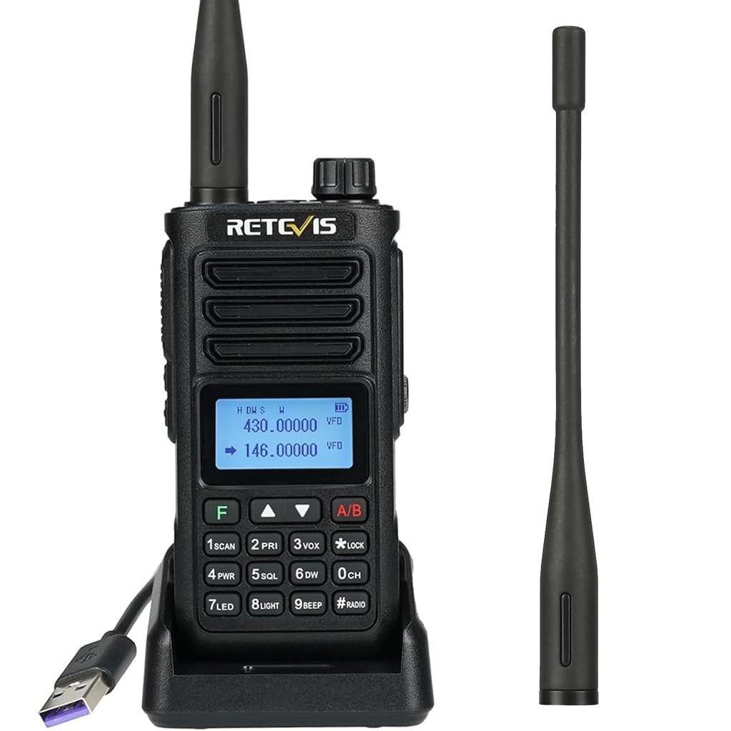 Retevis RA89 Ham Radio, Dual Band Amateur Radio Communication, IP68 Waterproof, Repeater Co