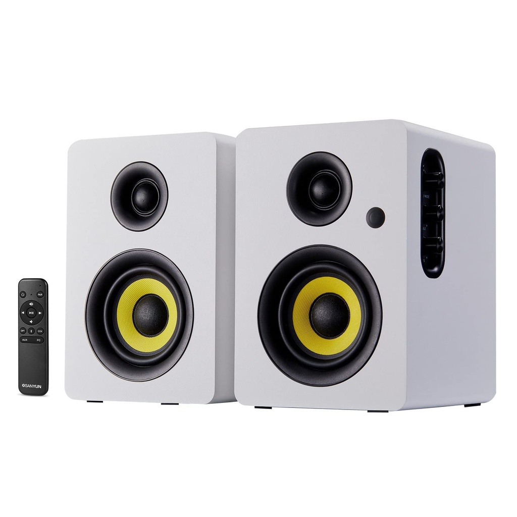 Sanyun SW206 80W Active Dual-Mode Bookshelf Speakers, 4inch Studio Monitor & HiFi Mode, 6.3