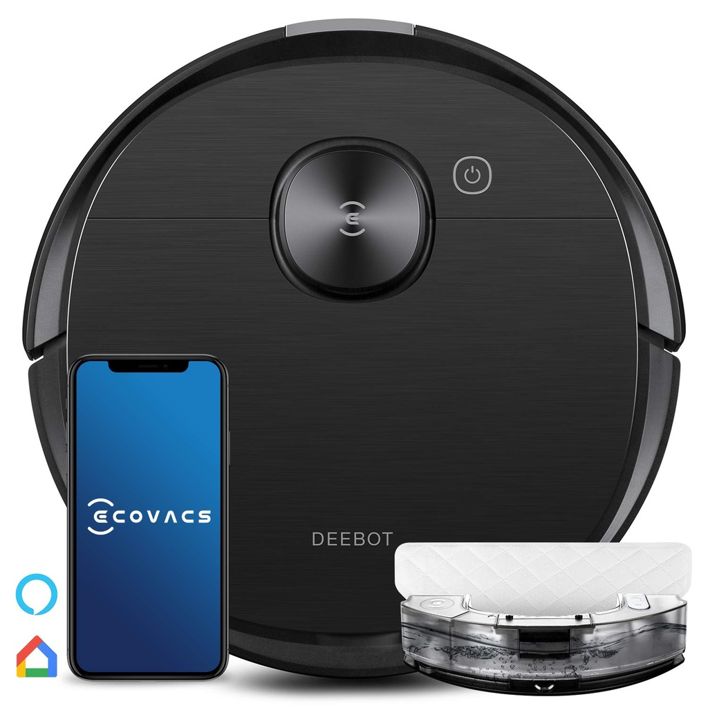 Ecovacs DEEBOT OZMO T8 AIVI Robot Vacuum Cleaner with Mop (Smart AIVI Object Recognition, A