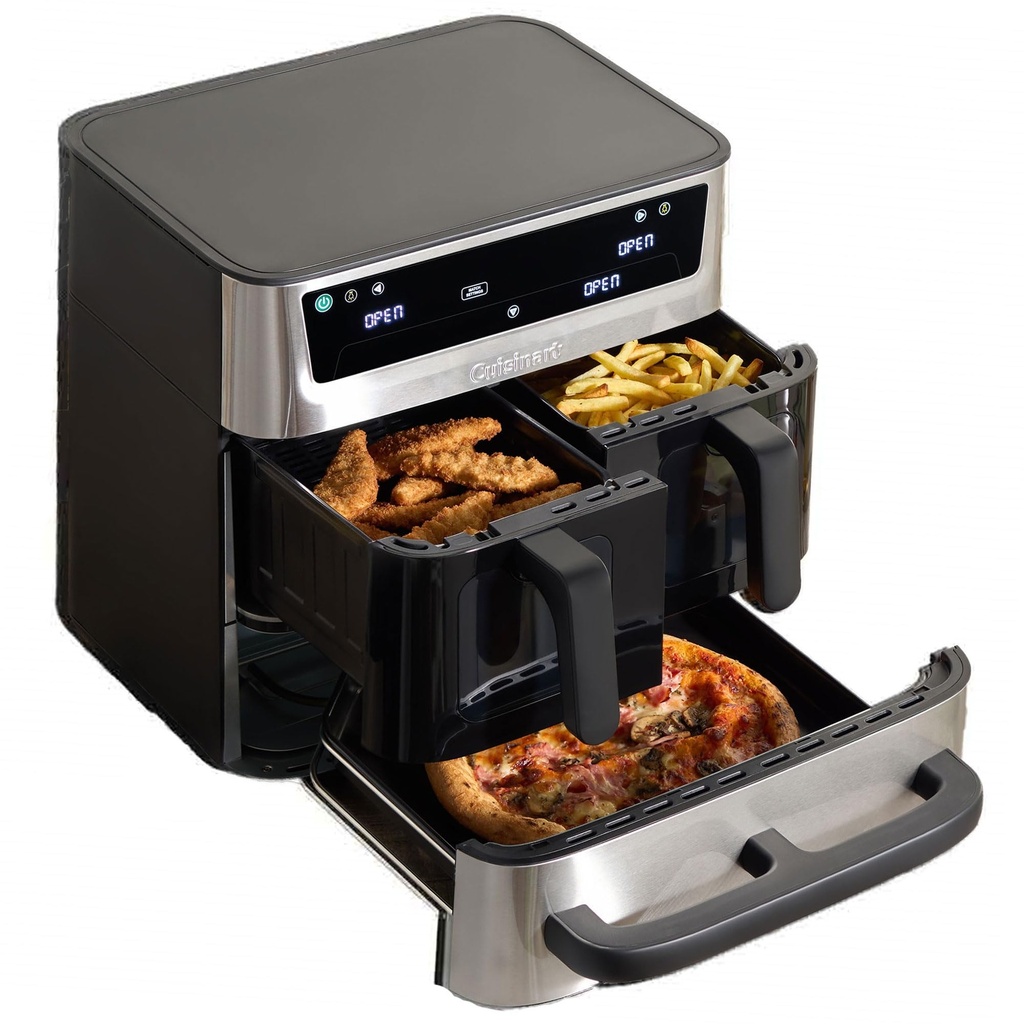 Cuisinart Tri Zone 13.6L Air Fryer & Oven Stainless Steel | PFAS-Free | XXXL capacity | 3 In