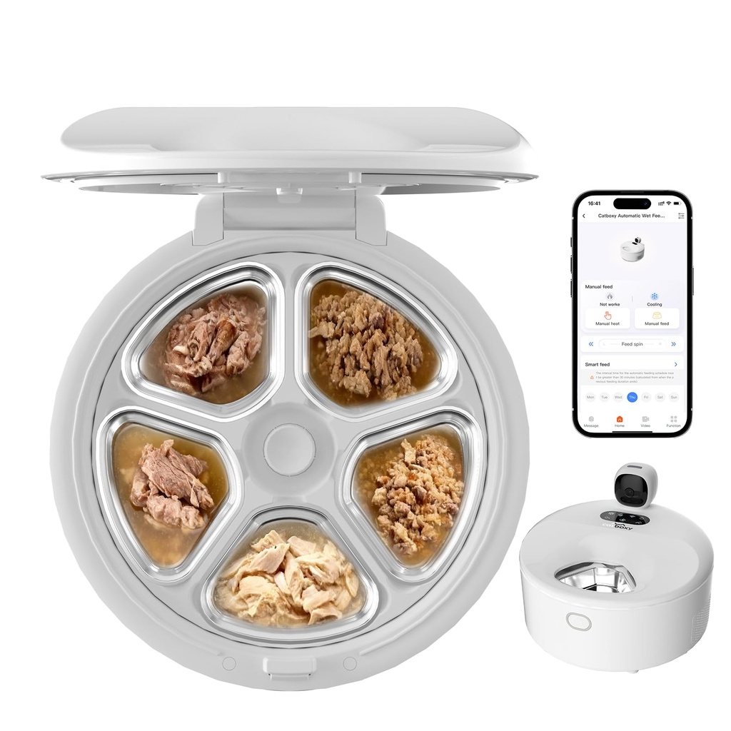 Catboxy Automatic Cat Feeder Wet Food Monitored Automatic Cat Feeder Two-in-One Refrigerated
