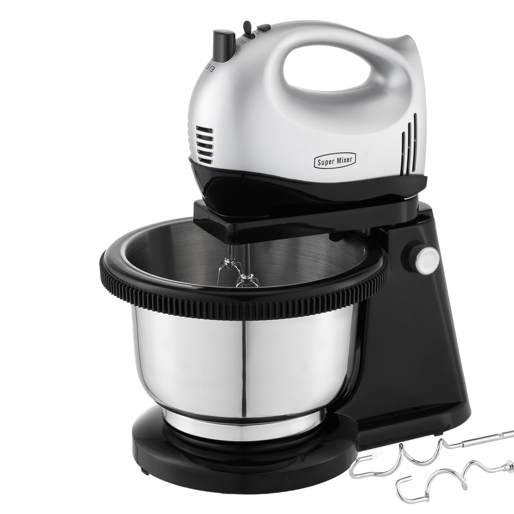 Hand and Stand Mixer Electric Set for Baking, Lightweight Mixer with Stainless Steel Bowl