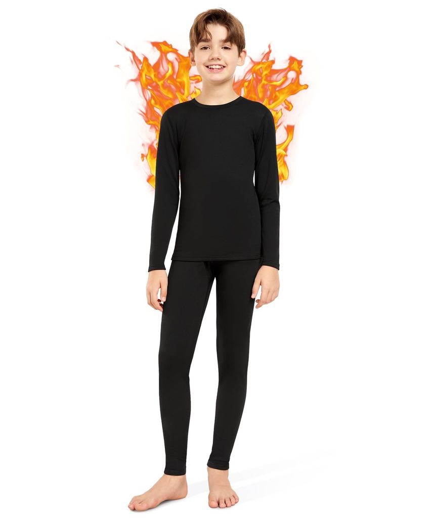 SIMIYA Kids Thermal Base Layer Set - Boys Youth Athletic Base Layer Set Compression Underwe