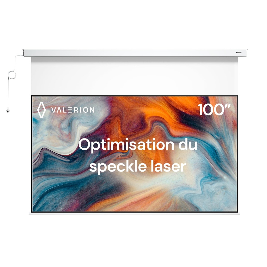 Valerion 100-inch Purevision Motorized Projector Screen,1.1 dB Gain,Home Theater Drop Down