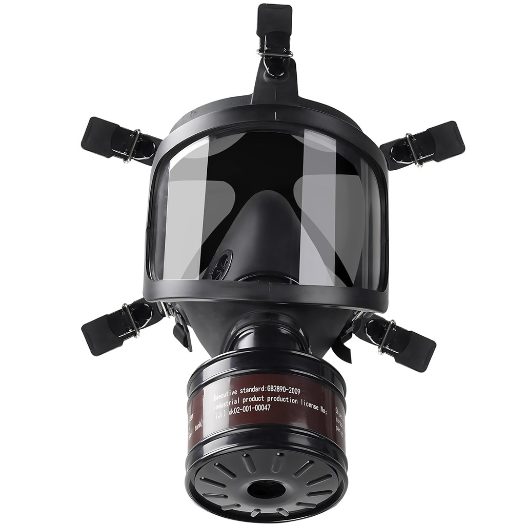sykua Gas Mask Survival Nuclear and Chemical,Full Face Respirator Mask with 40mm Activated