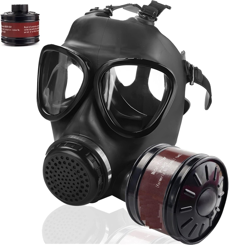 sykua Gas Masks Survival Nuclear and Chemical, Gas Mask with 40mm Activated Carbon Filter,