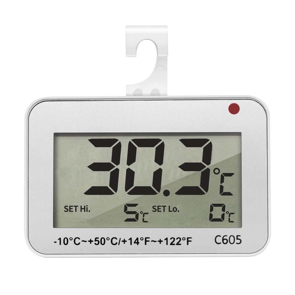 Fridge Thermometer Digital Refrigerator Thermometer with LED Flashing Alarm or SET HI/LO Di