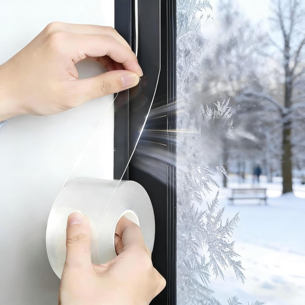Veridius Window Weather Sealing Tape 3 cm x 10 m Clear Waterproof Tape for Winter Draft Iso