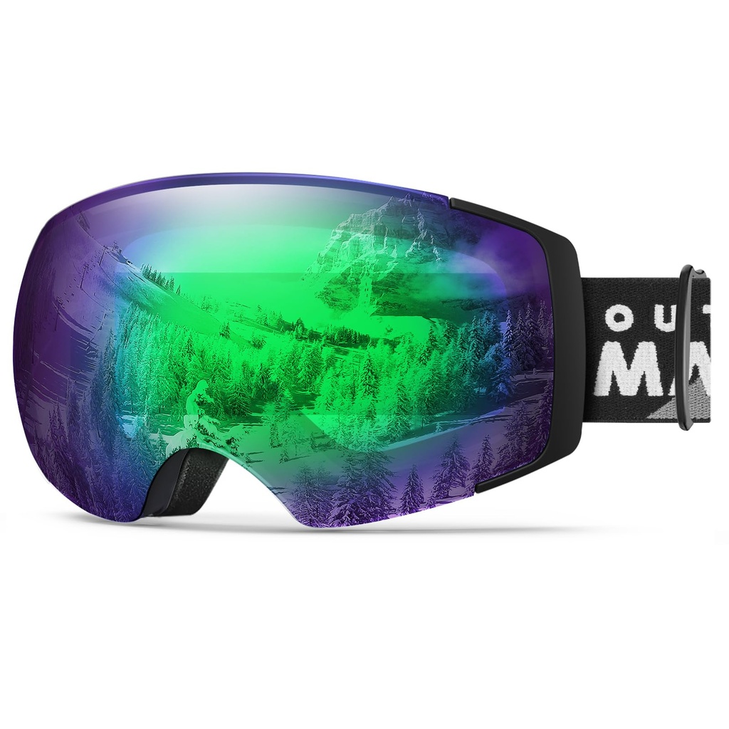 OutdoorMaster Ski Goggles PRO - Frameless, Interchangeable Lens 100% UV400 Protection Snow