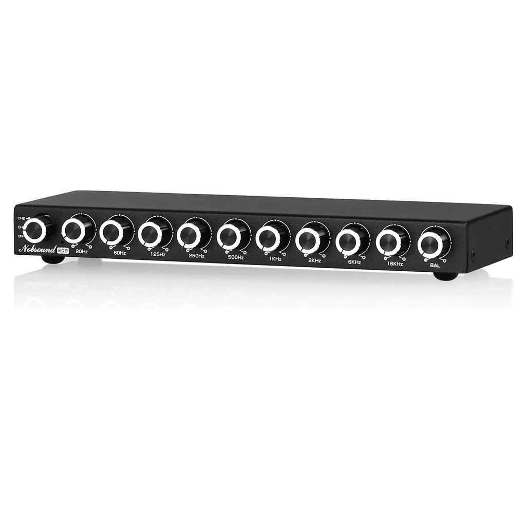 Nobsound HiFi 9-Band Stereo EQ Preamp Analog Equalizer Audio Processor for Home/Car (EQ9)