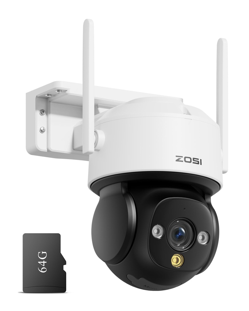 ZOSI C290 8MP 4K UHD WiFi Security Camera Outdoor Indoor, Pan/Tilt CCTV Camera with 64GB Me