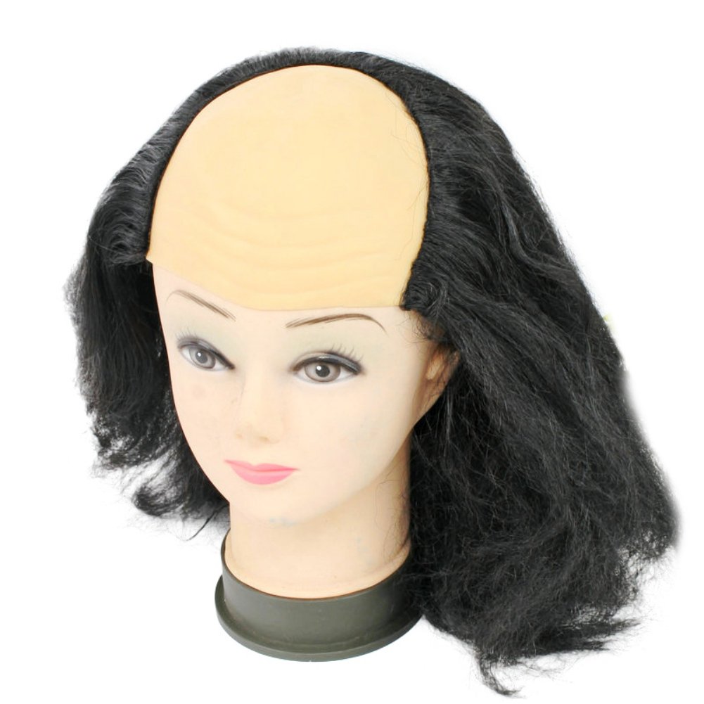 Halloween Party Fancy Dress Wig Old Man Bald Einstein Mad Professor Wigs Black White Costum