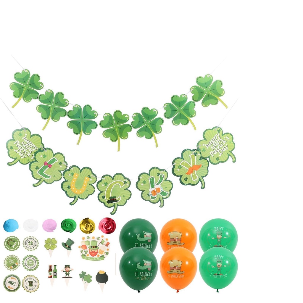 UKCOCO St. Patrick's Day Party Decorations 2pcs Preassembled St. Patrick's Day Banners, 24p