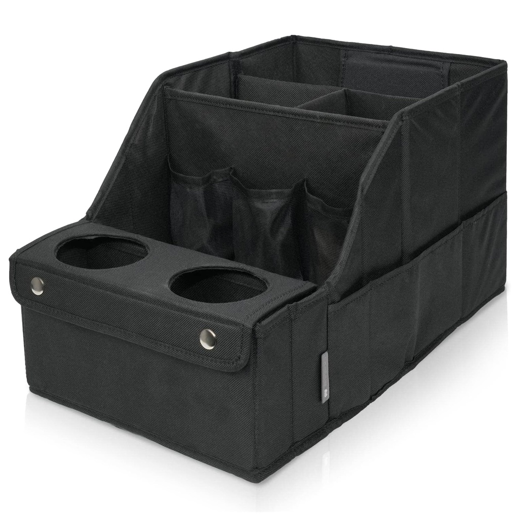 GwaOery Car Organiser for the Front or Back Seat with Cup Holder Tray Foldable Car Boot Orga