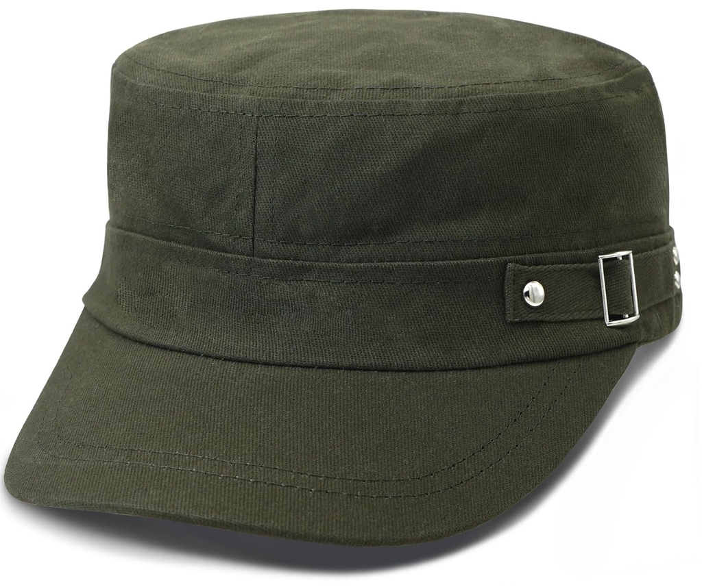 WULIQIUQIU Army Cadet Cap for Men Women Military Flat Top Cap Unisex Basic Baseball Cap Arm