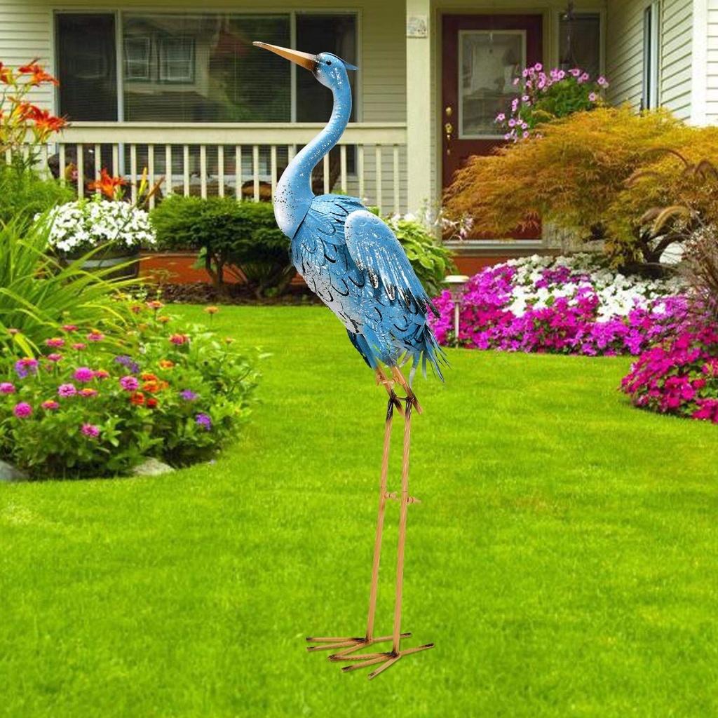 Goodeco Metal Swan Garden Ornament Ã¢Â€Â“ Handmade Wrought Iron Statue in Cream White for O