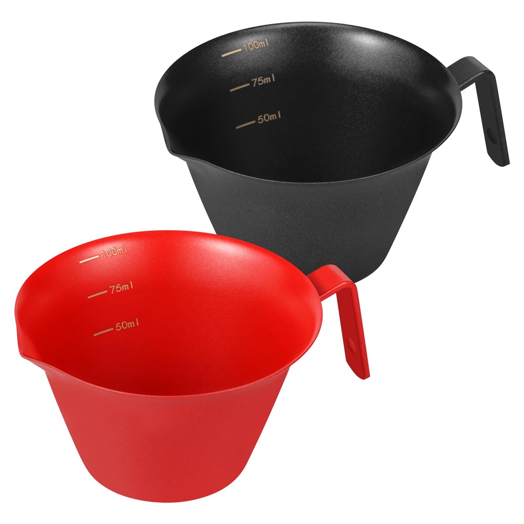 2Pcs Coffee Measuring Cup 304 Stainless Steel Espresso Pouring Cups with 50/75/ 100ml Marks
