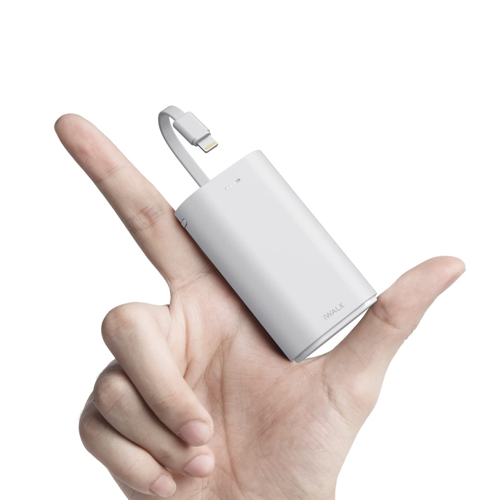 iWALK Portable Charger 9000mAh Ultra-Compact Power Bank with Built-in Cable, Samll External
