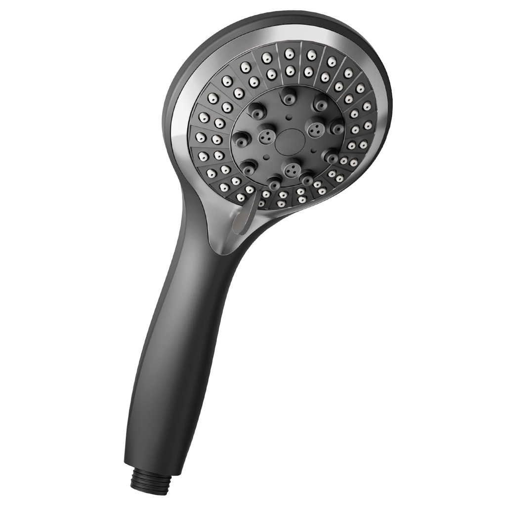 VEHHE Shower Head High Pressure with 5 Spray Modes(Without Hose), Black Shower Head with Un