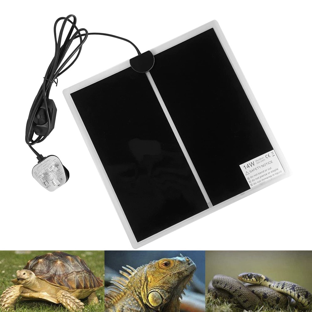 PeSandy Reptile Heating Mat with Temperature Adjustment, 14W Non-Adhesive Heat Pad for Rept