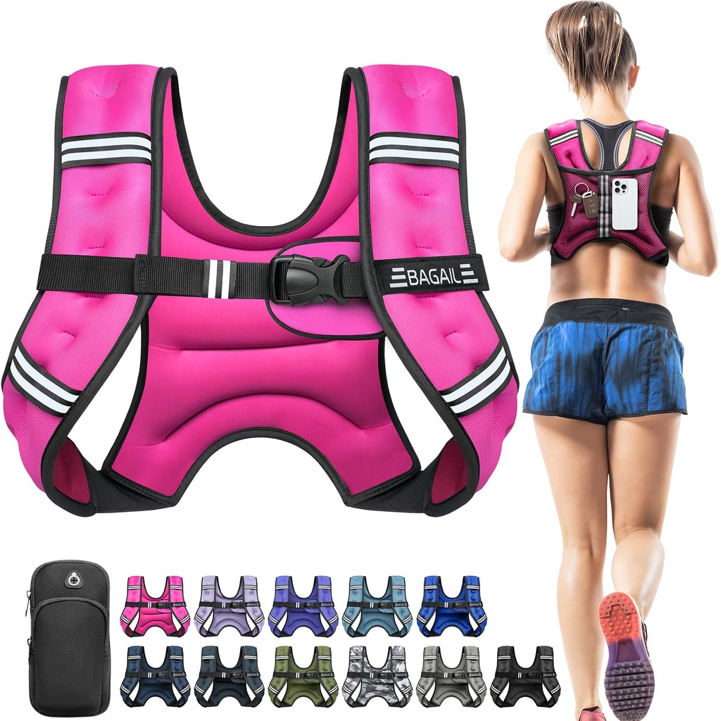 BAGAIL Weighted Vest for Strength Training, Bust Size Adjustable, Convenient Pocket