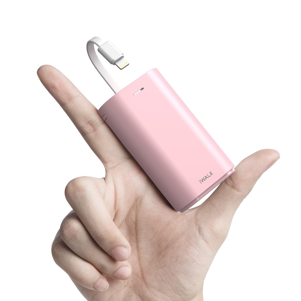 iWALK Portable Charger 9000mAh Ultra-Compact Power Bank with Built-in Cable, Samll External