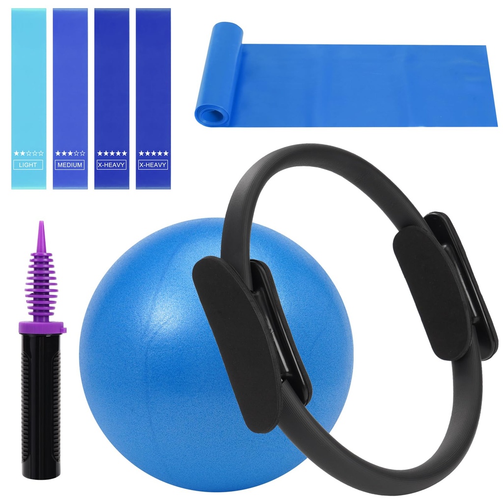 WENDISI Pilates Ring Fitness Circles Set, High Resistance Yoga Ring Pilates Equipment Set f