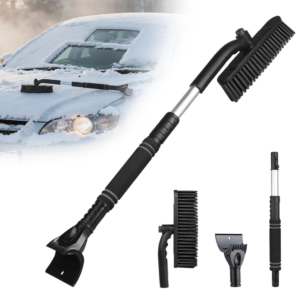 3 in-1 Extendable Ice Scraper for Car Windscreen, Car Snow Brush with 11Ã”Ã‡Ã–Ã”Ã‡Ã– Wide 3
