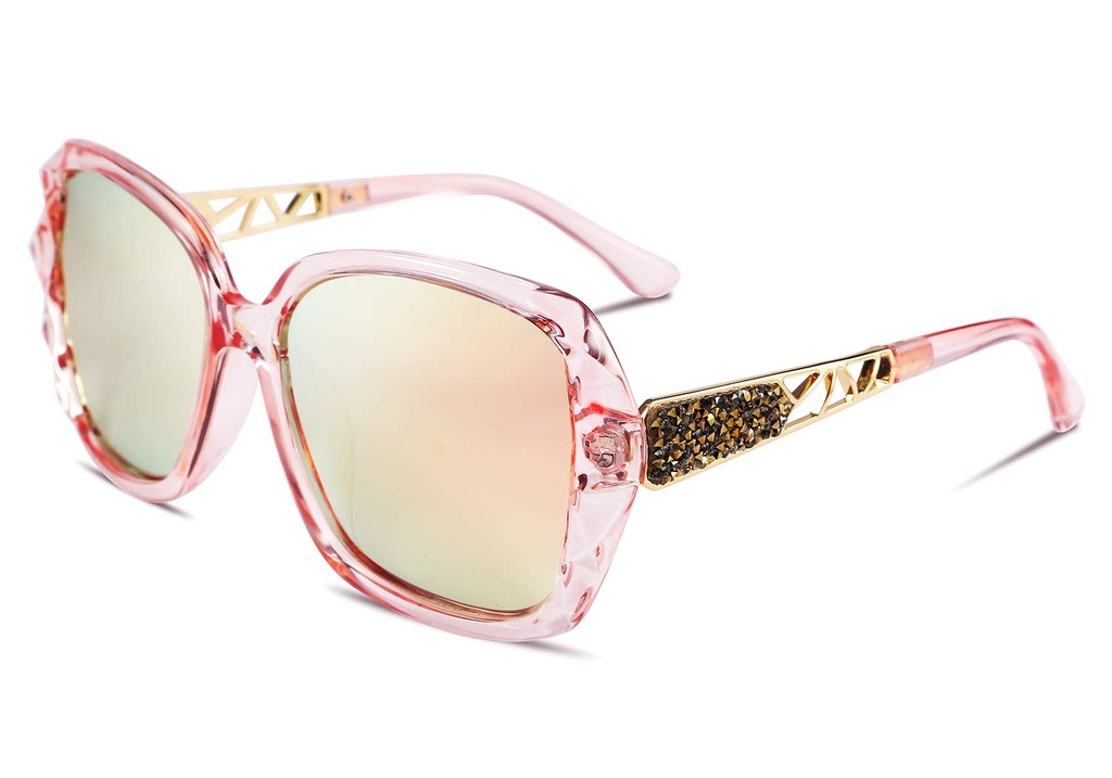 FEISEDY Polarised Sunglasses Womens Trendy Oversized Ladies Sun Glasses Sparkling Composite