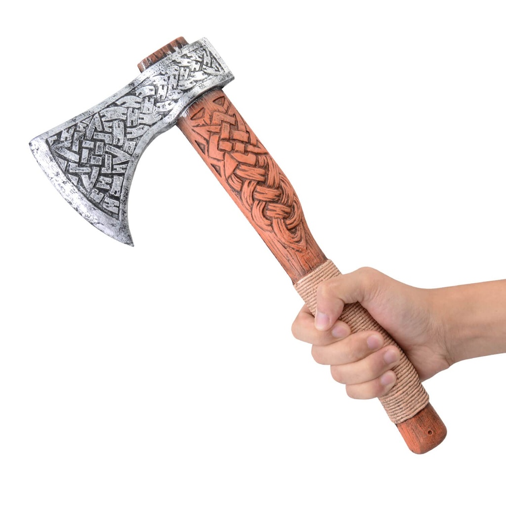 PARTYGEARS Foam Viking Axe, Medieval Fake Axe Weapon Costume for Halloween Cosplay, Larp, 