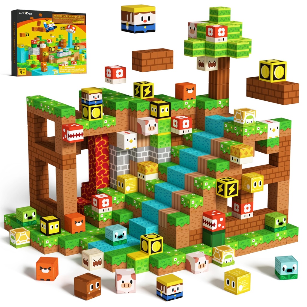 GobiDex 100 PCS Magnetic Blocks Ã¢Â€Â“Educational Sensory Building Toy Game for Kids Ages 3+
