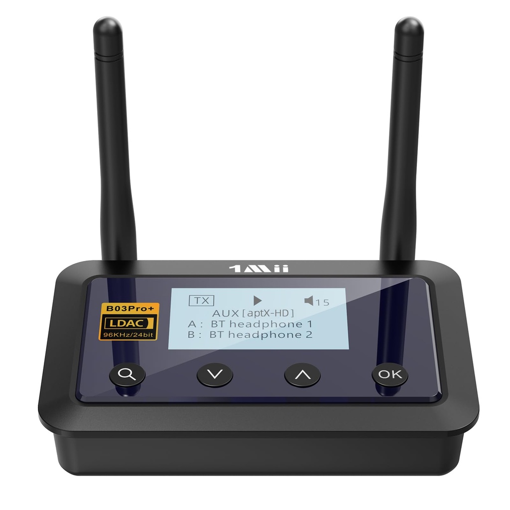 1Mii B03Pro+ Bluetooth 5.3 Transmitter Receiver Certified LDAC for TV Home Stereo