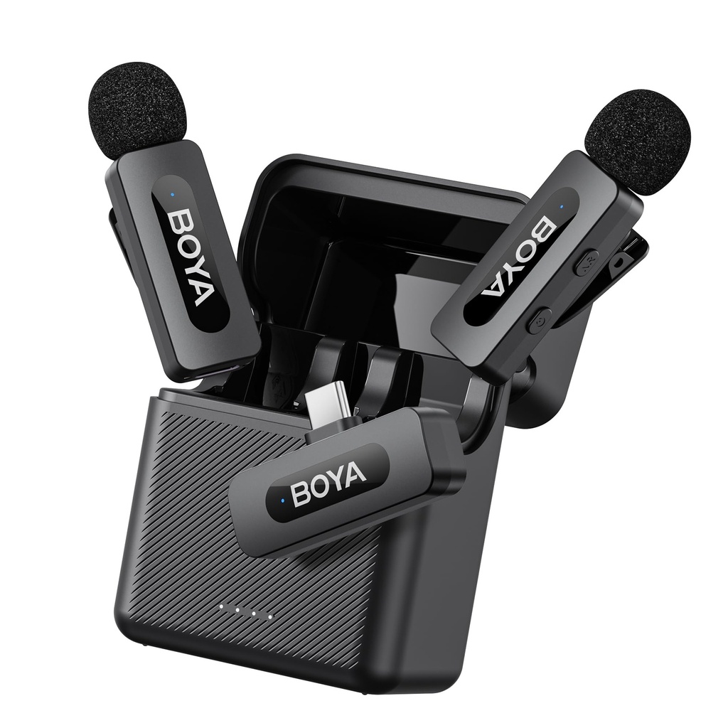 BOYA BY-V30 Wireless Lavalier Microphone for Android/iPhone 15/USB Type-C Clip Mini Mic