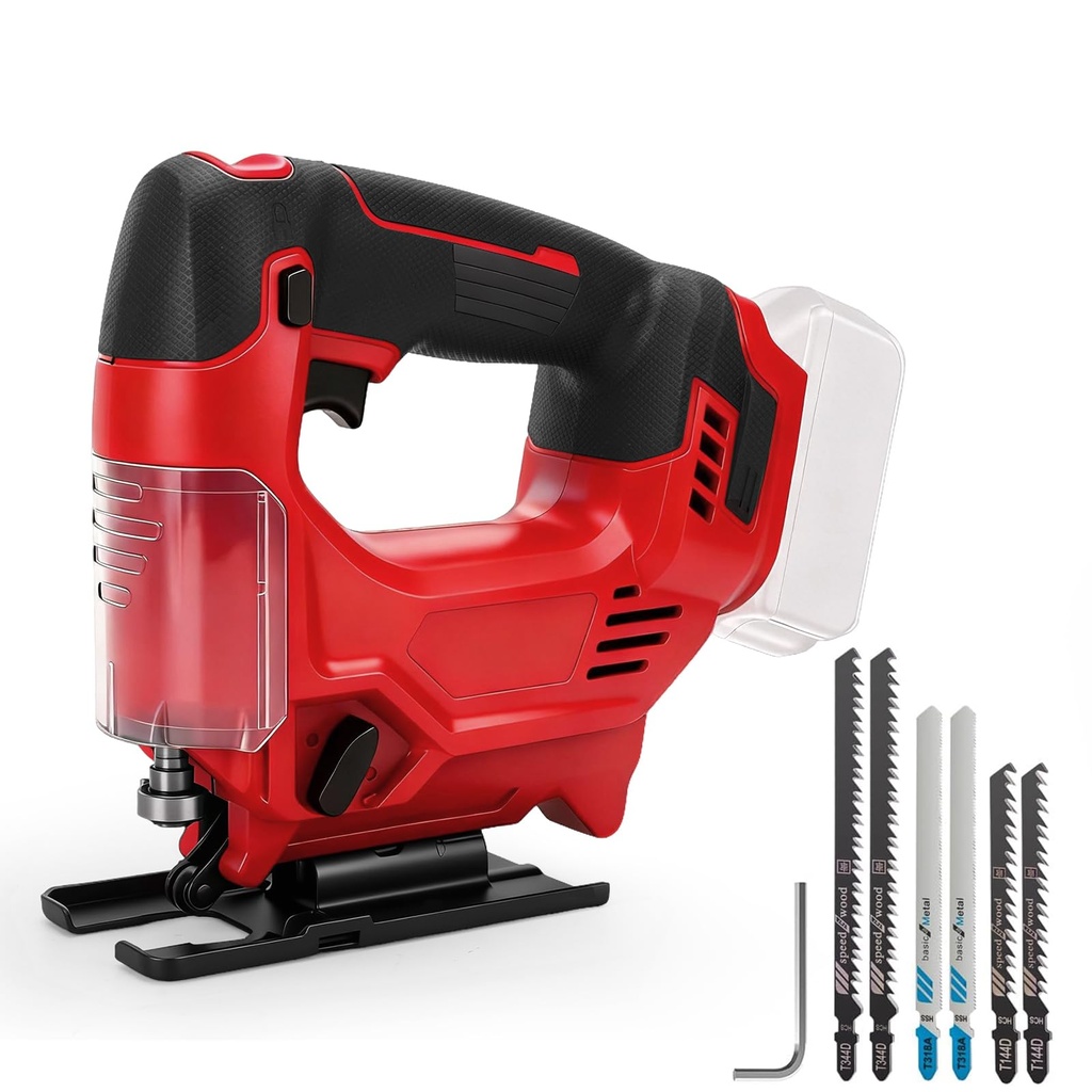 Roadtime 420W Cordless Jigsaw for Milwaukee 18V Battery (NO Batteries),Brushless Motor 800