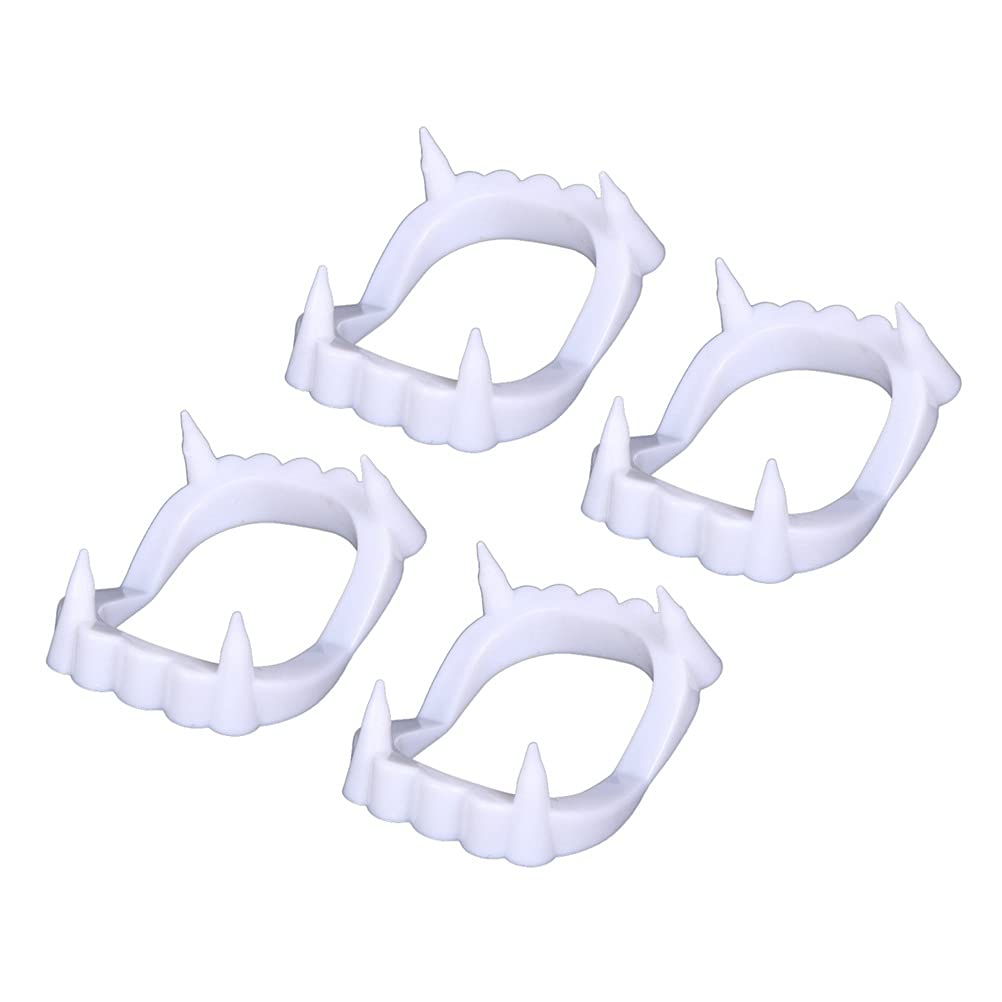 Toyvian 24pcs Vampire Teeth, Plastic Fake Fangs for Halloween Vampire Cosplay (White,2 x 1.