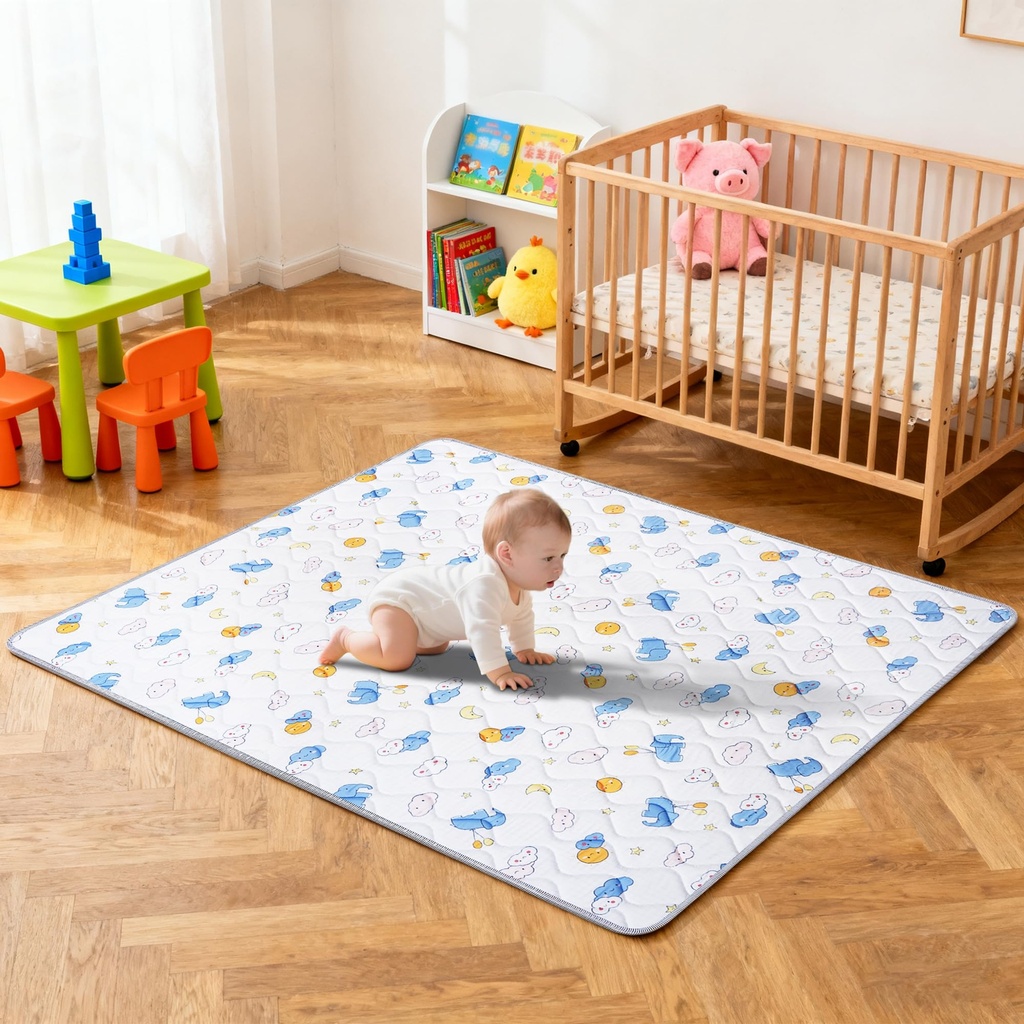 FREEAMG Baby Play Mat, 200?Ã¹180cm Foldable Kids Playmat, Cotton Baby Play Mats for Floor,