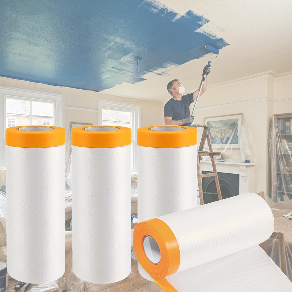 Sinzau Dust Sheet Roll for Furniture: Cover Surface 13.1 ?Ã¹ 65.6 feet Painting Masking Film