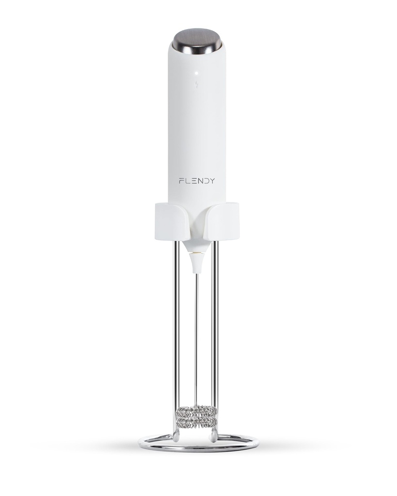 Flendy Rechargeable Milk Frother Handheld, Coffee Frother Handheld with USB-C Charging Stan