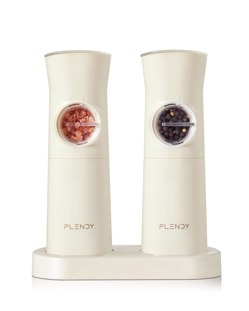 Flendy Gravity Electric Salt and Pepper Grinder Set Rechargeable, Automatic Salt and Pepper