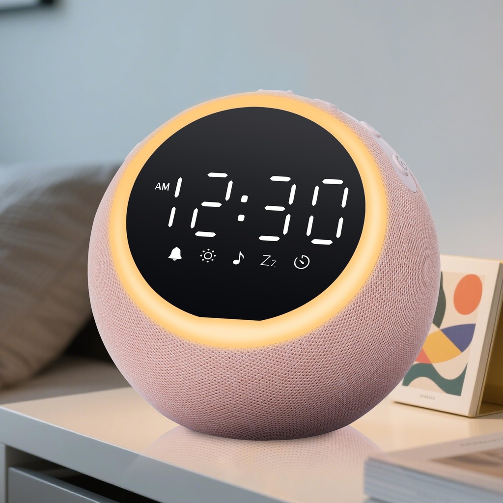 Mee 2ou Smart Digital Alarm Clock with White Noise, 25 Sounds, Night Light, Snooze, Sleep Ti
