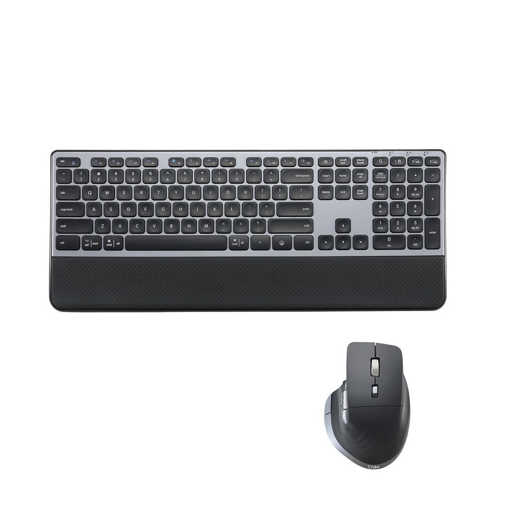 CITLLA M9100 Keyboard and Mouse Set, 2-in-1 USB Receiver & Dual Bluetooth, Backlit Design,