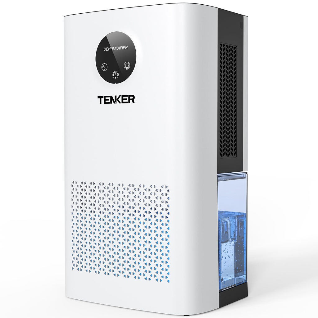 TENKER Dehumidifier, 2.2L (77 OZ) Water Tank Dehumidifiers for Home, 1000 sq.ft Quiet Dehumidifier