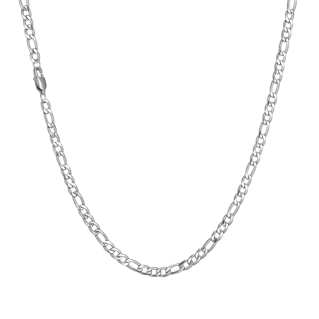 HSWYFCJY Silver Figaro Chain Men Chain Necklace Stainless Steel Mens Chains Jewelry Necklac